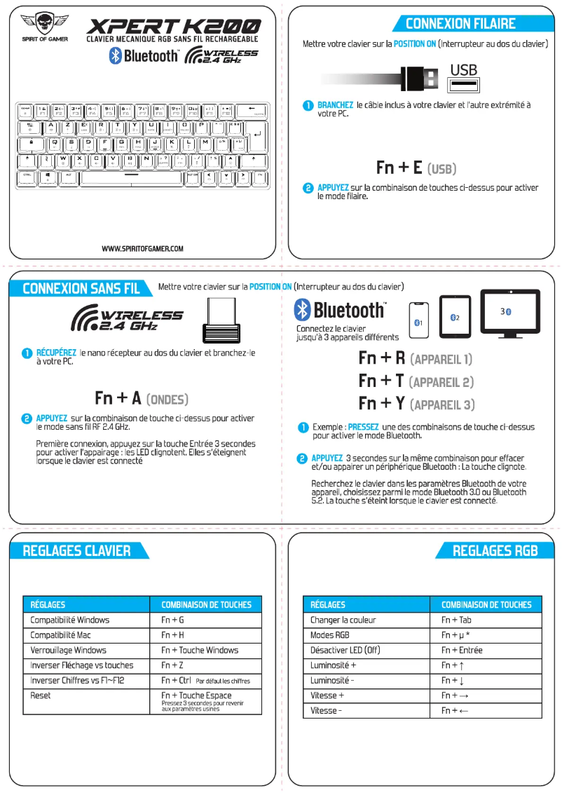 Page n°1 - Manuel utilisateur Spirit of Gamer XPERT-K200