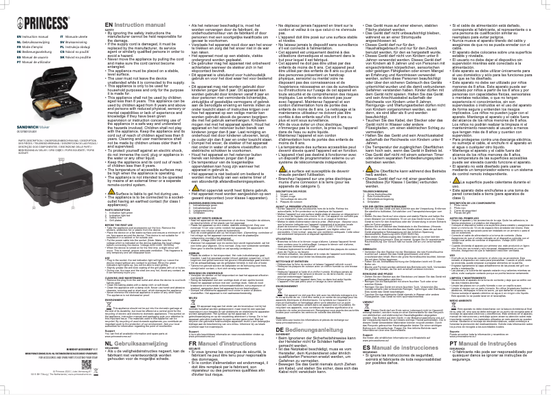 Page 1 de la notice Manuel utilisateur Princess Deep Fill 127007