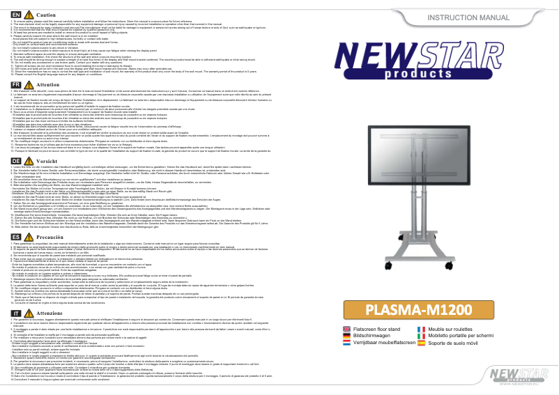 Page 1 de la notice Manuel utilisateur Newstar Plasma-M1200