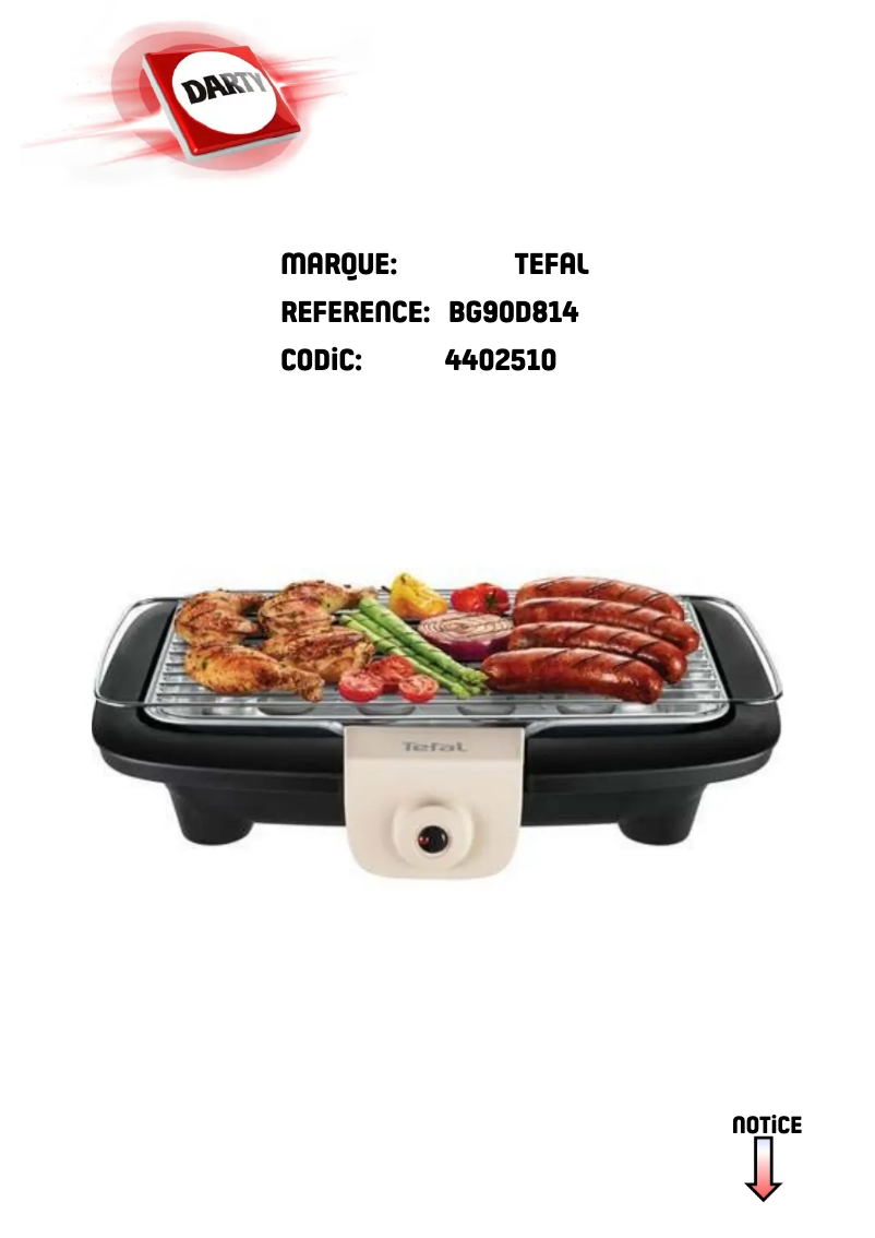 Page n°1 - Manuel utilisateur Tefal EasyGrill Power BG90D814