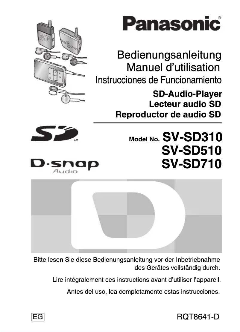 Página 1 del manual Manual de usuario Panasonic D-Snap SV-SD310