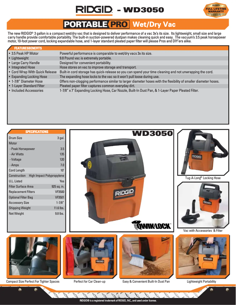 Page n°1 - Catalogue Ridgid WD642506