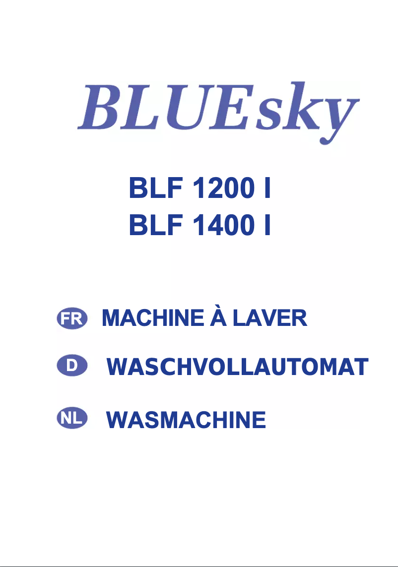 Page 1 de la notice Manuel utilisateur Bluesky BLF 1200 I