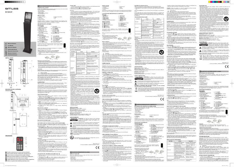 Page 1 de la notice Manuel utilisateur Muse M-1250 BT