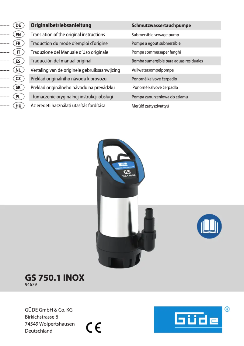 Image de la première page du manuel de l'appareil GS 750.1 INOX