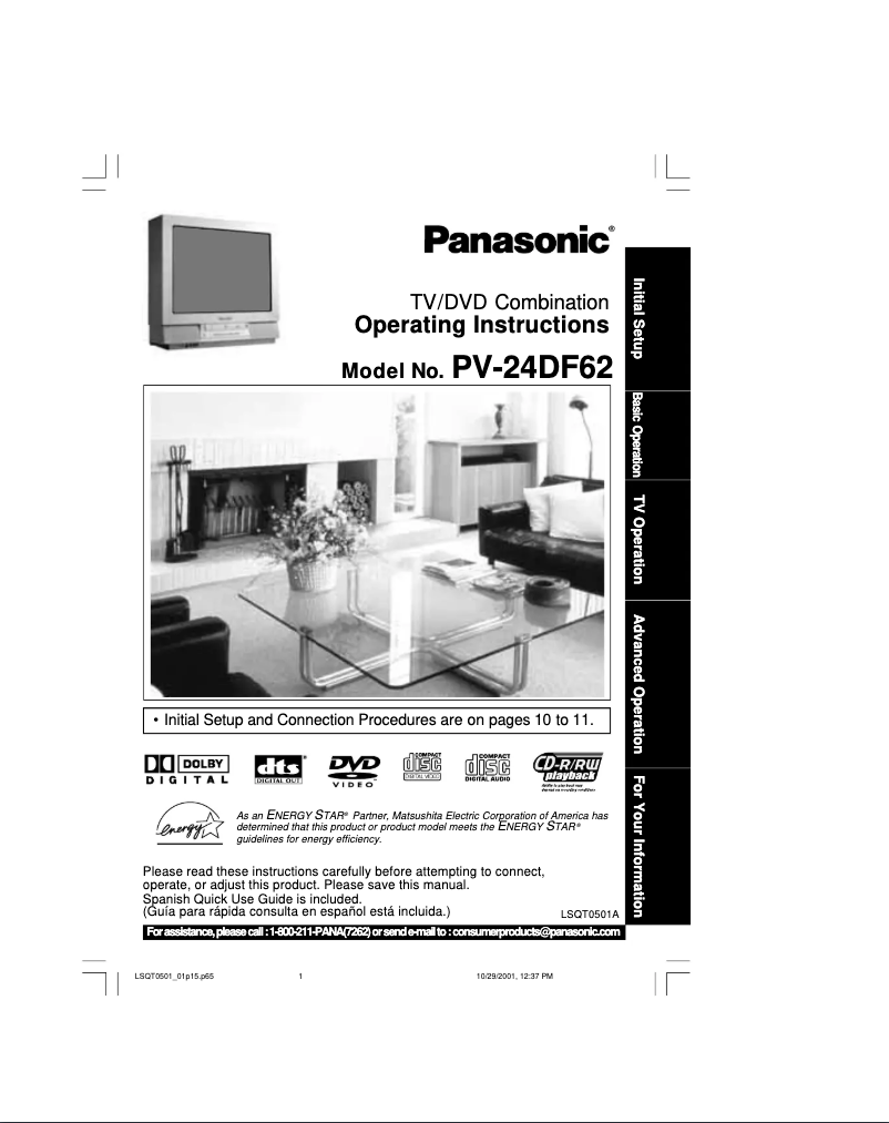 Página 1 del manual Manual de usuario Panasonic PV-24DF62