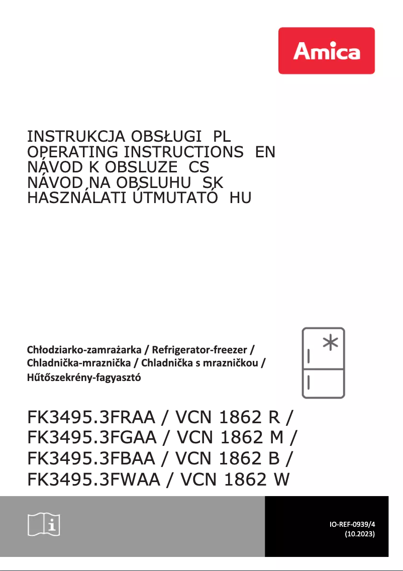 Page n°1 - Manuel utilisateur Amica FK3495.3FRAA