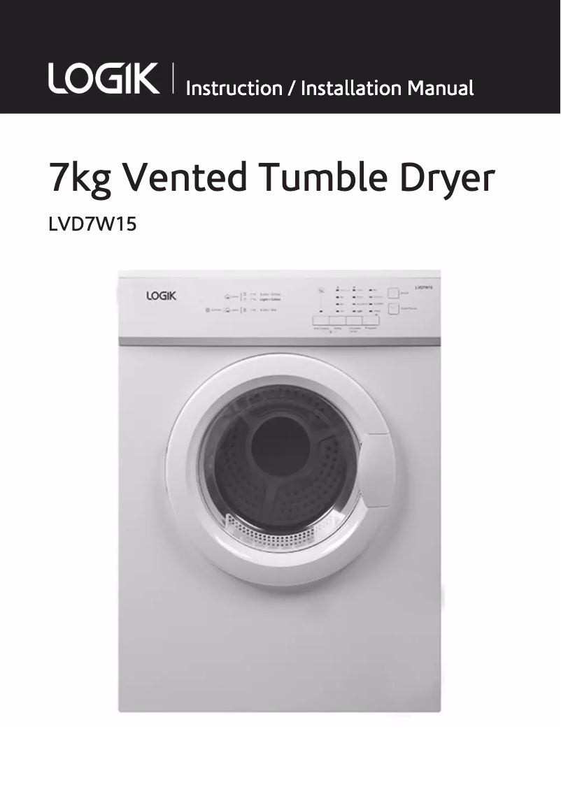 Page 1 de la notice Manuel utilisateur Logik LVD7W15