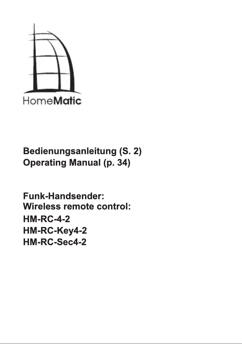 Page n°1 - Manuel utilisateur eQ-3 HM-RC-Sec4-2