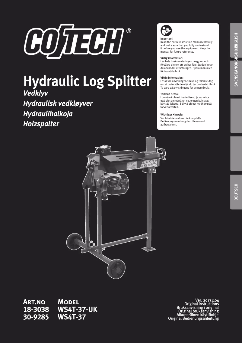 Page n°1 - Manuel utilisateur Cotech WS4T-37