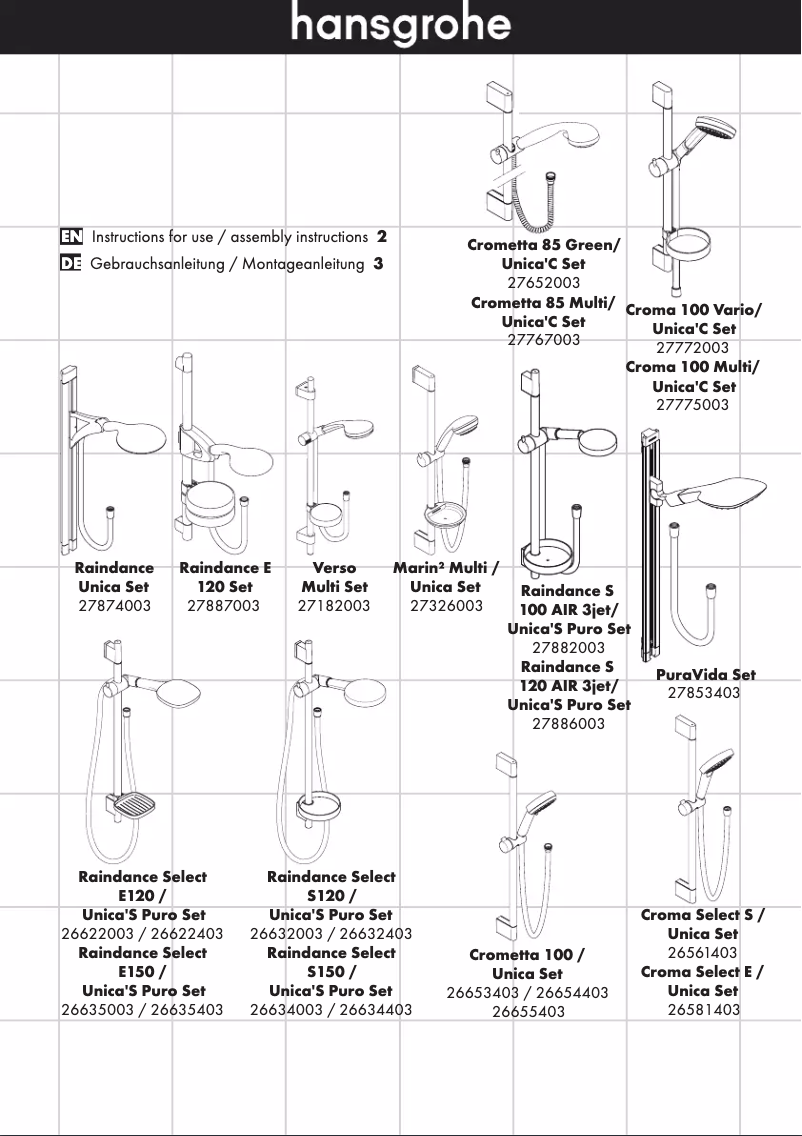 Page n°1 - Manuel utilisateur Grohe PuraVida