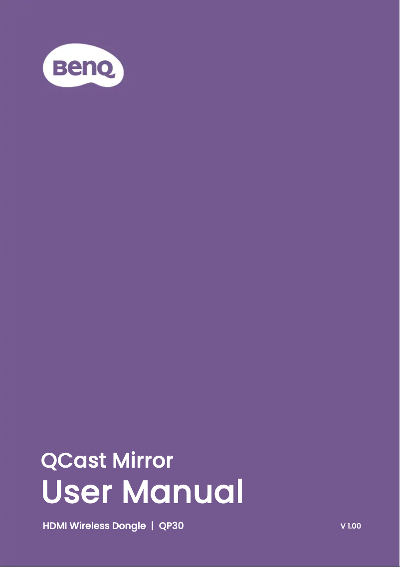 Image de la première page du manuel de l'appareil QCast Mirror QP30