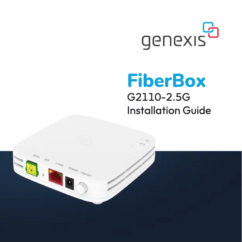 Page 1 de la notice Manuel utilisateur Genexis Fiberbox G2110