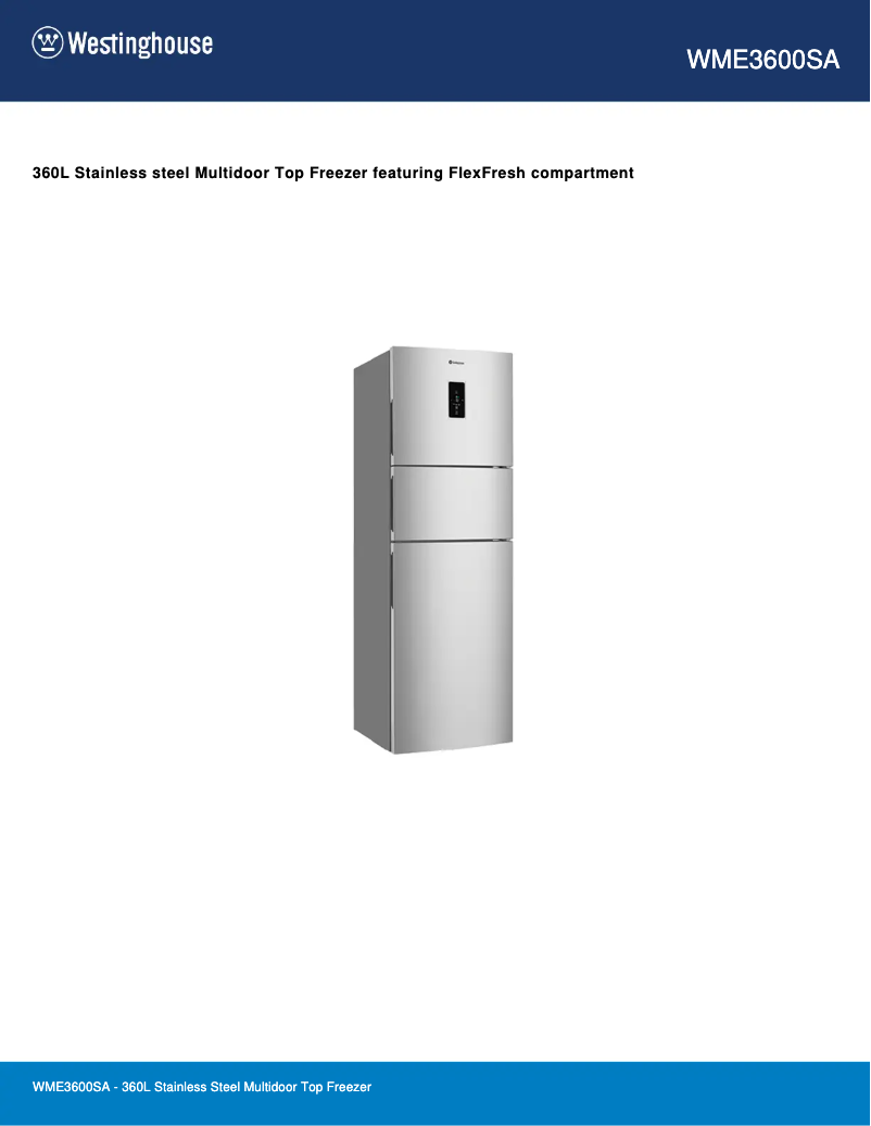Image de la première page du manuel de l'appareil WME3600SA