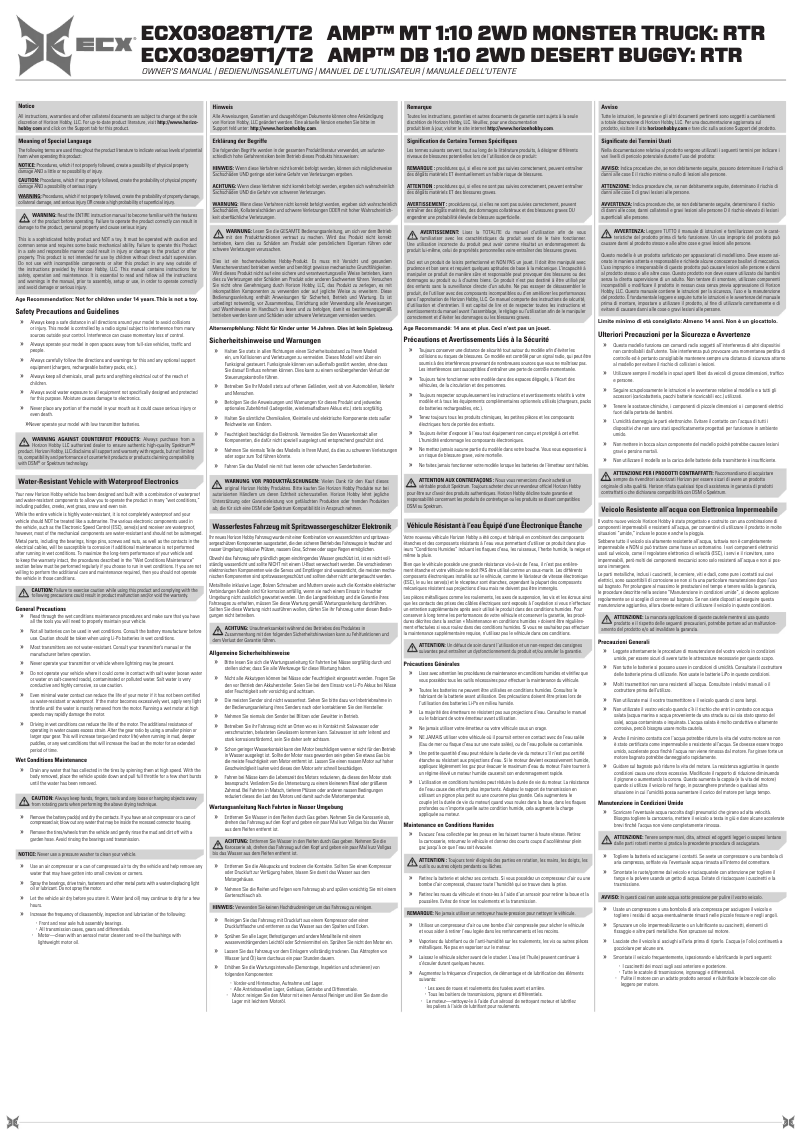 Image de la première page du manuel de l'appareil ECX03028T1