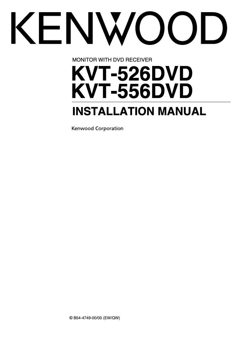 Page 1 de la notice Manuel utilisateur Kenwood KVT-526DVD