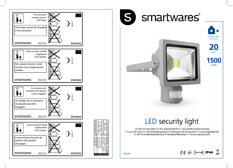 Page 1 de la notice Manuel utilisateur Smartwares XQ1221