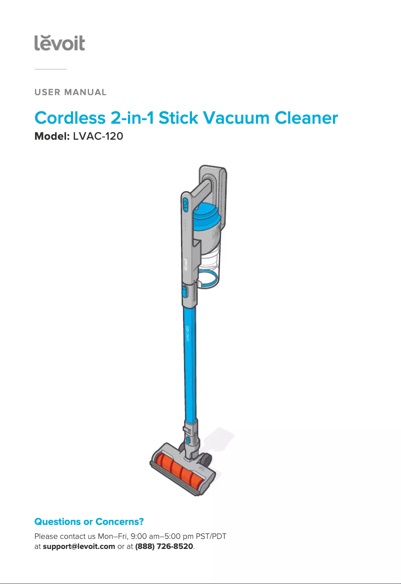 Page 1 de la notice Manuel utilisateur Levoit LVAC-120