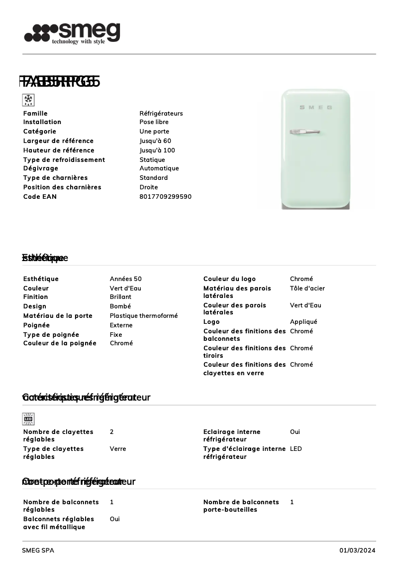 Image de la première page du manuel de l'appareil FAB5RPG5