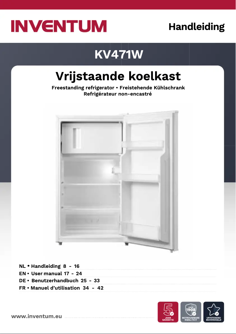 Image de la première page du manuel de l'appareil KV471W