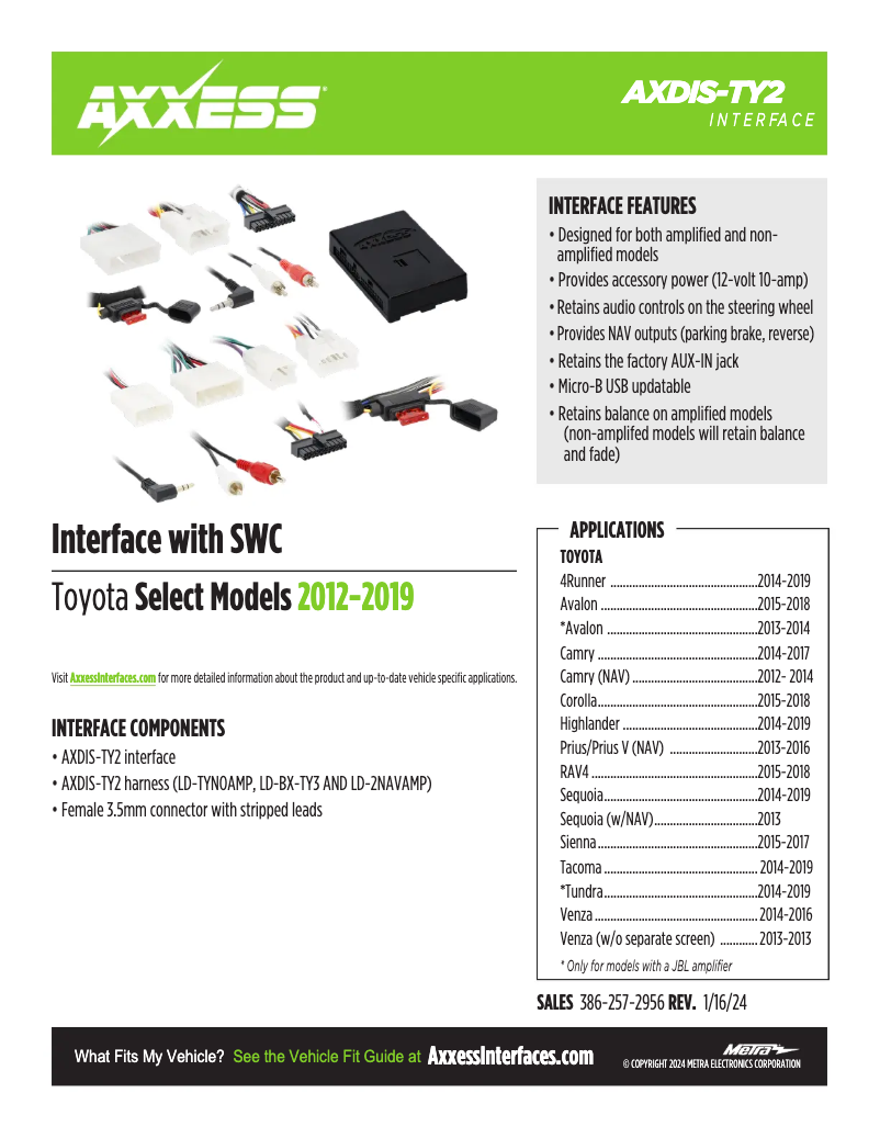 Página 1 del manual Ficha técnica AXESS AXDIS-TY2