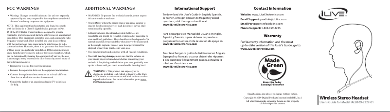 Imagen de la primera página del manual del dispositivo IAEB109