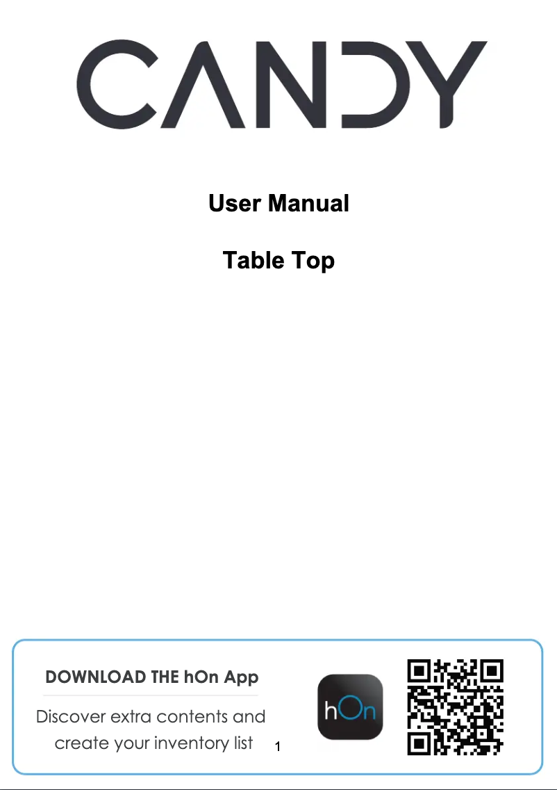 Page 1 de la notice Manuel utilisateur Candy COT1S45ES