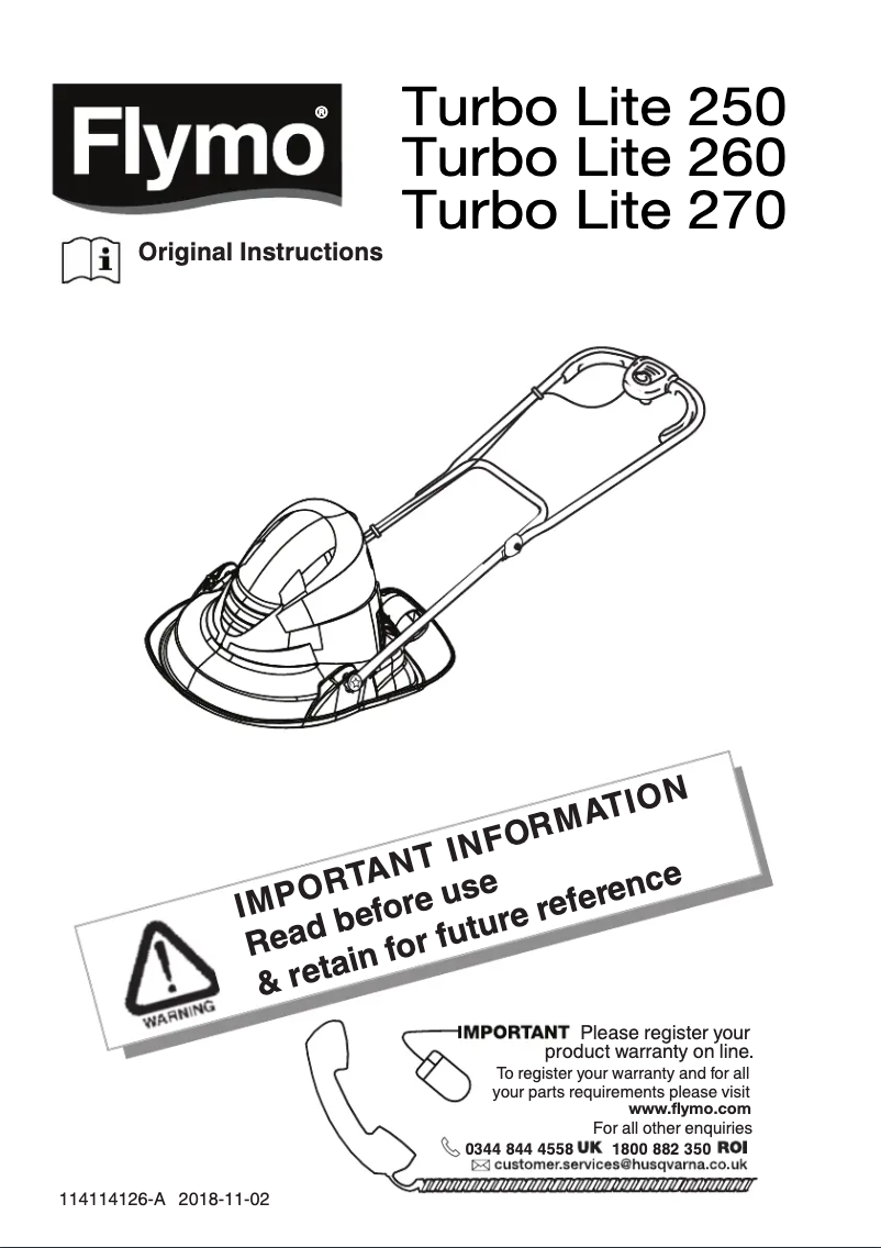 Image de la première page du manuel de l'appareil Turbo Lite 260