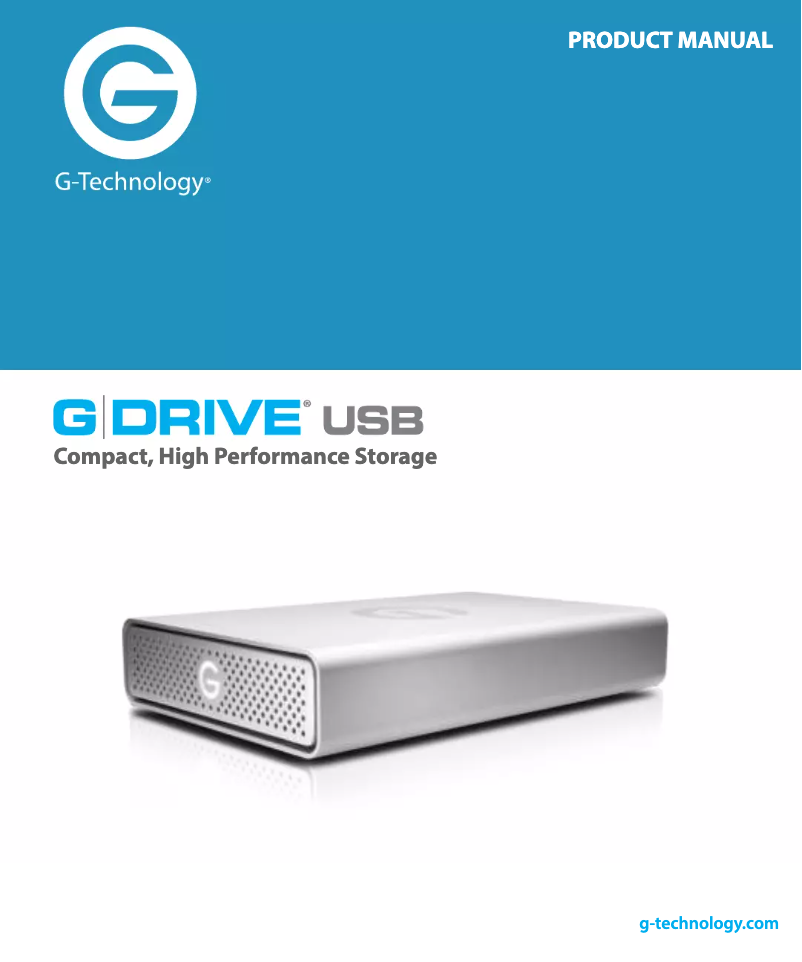 Page n°1 - Manuel utilisateur G-Technology G-DRIVE USB
