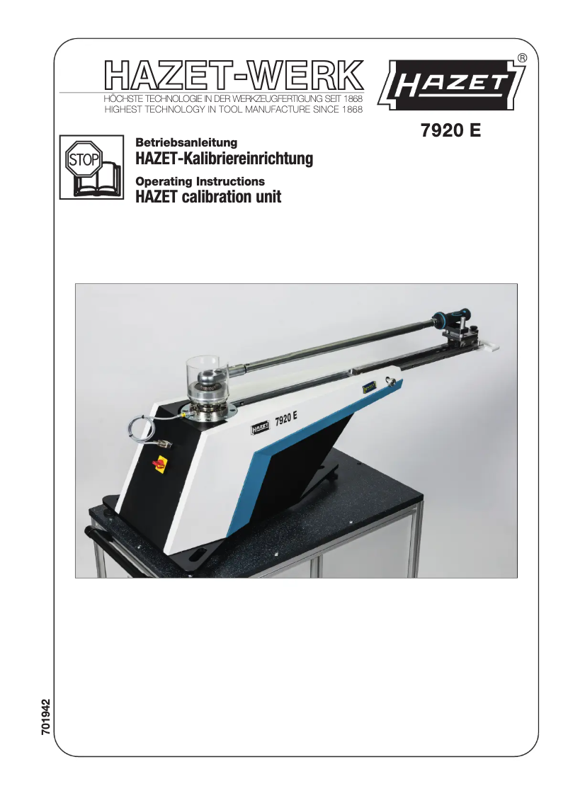 Page n°1 - Manuel utilisateur Hazet 7920E