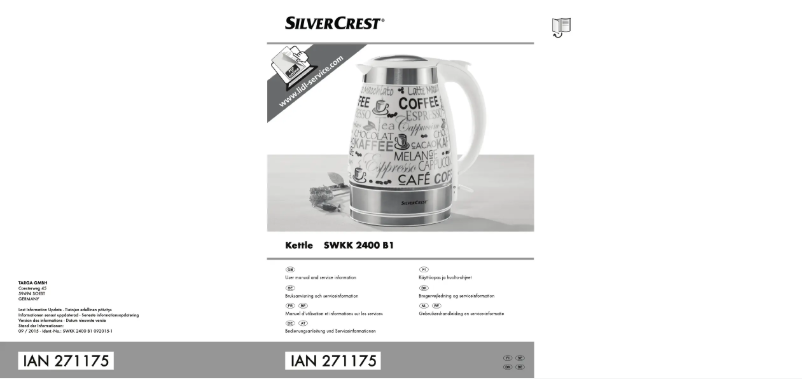Page n°1 - Manuel utilisateur SilverCrest SWKK 2400 B1