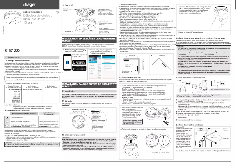 Page n°1 - Manuel utilisateur Hager S157-22X