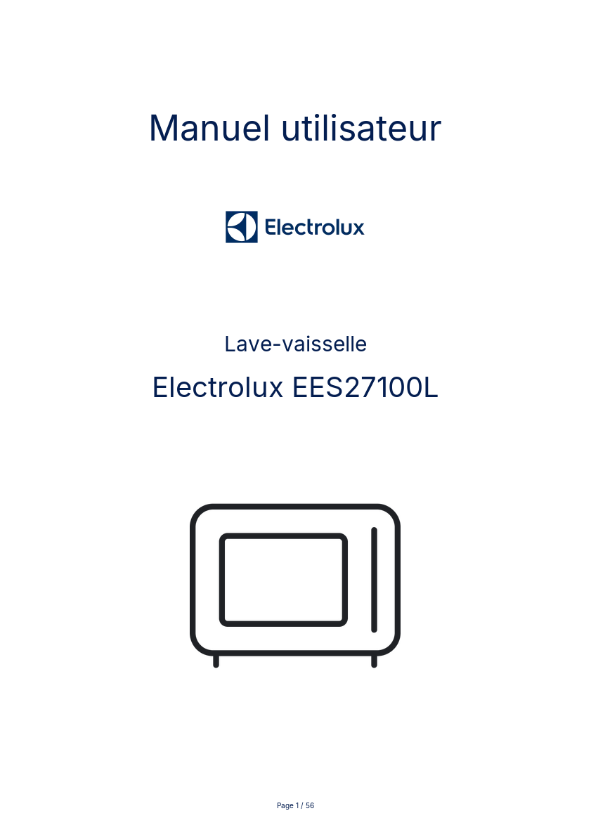 Image de la première page du manuel de l'appareil EES27100L