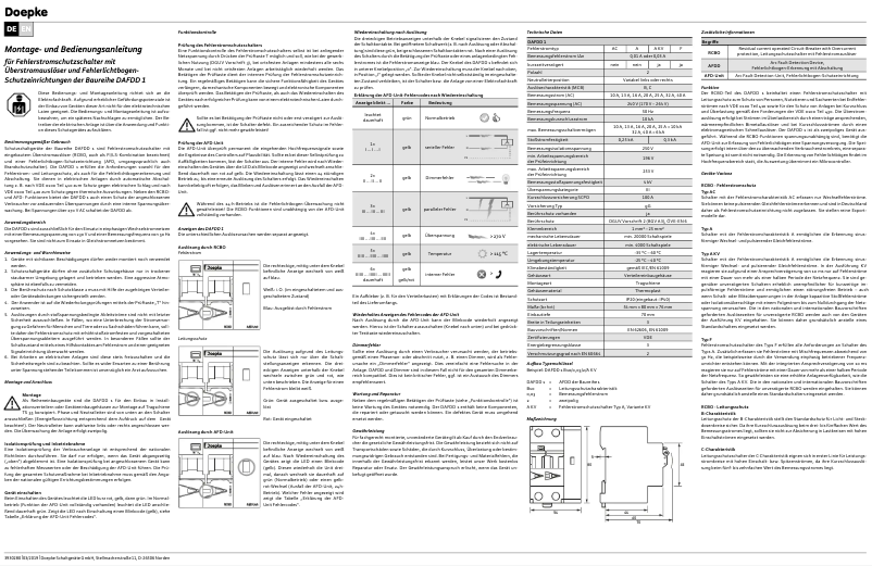 Page n°1 - Manuel utilisateur Doepke DAFDD 1