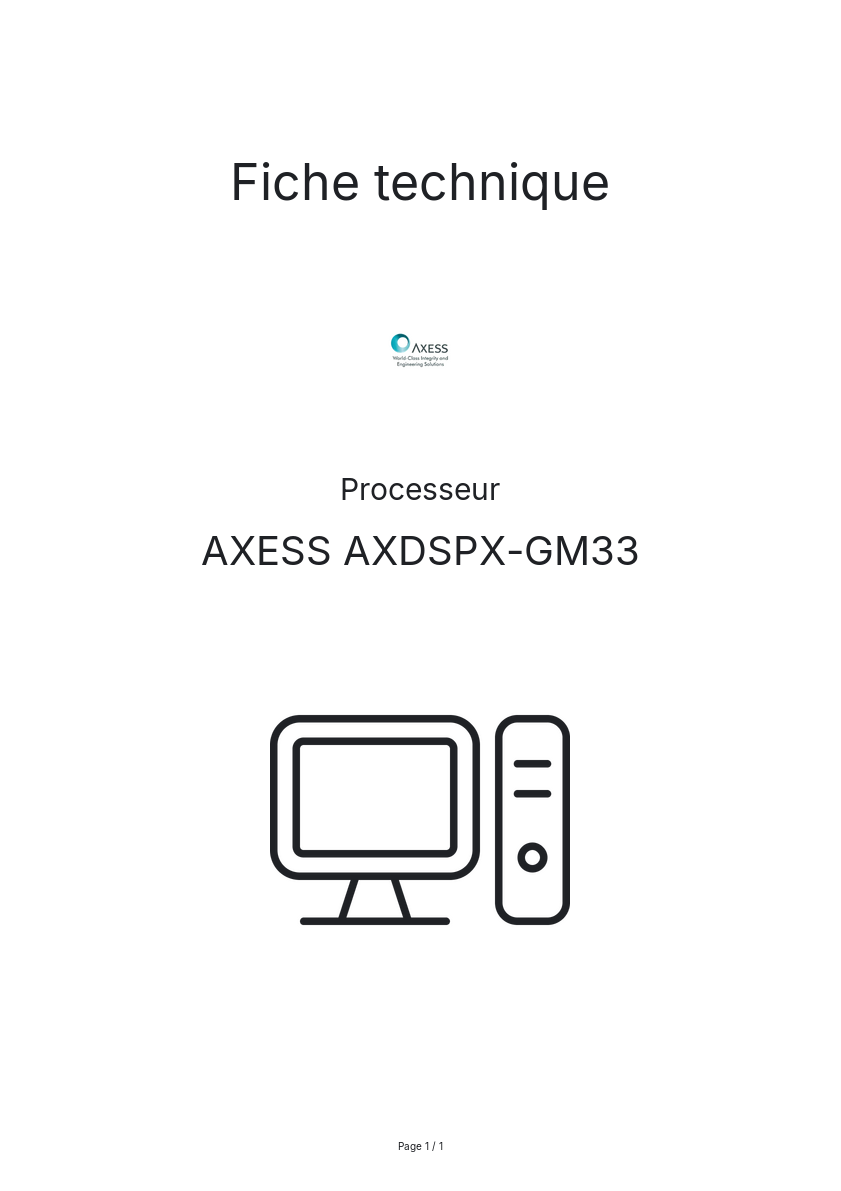 Image de la première page du manuel de l'appareil AXDSPX-GM33