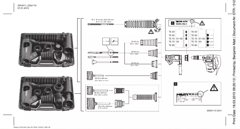 Page n°1 - Instructions / montage Hilti TE DRS-Y