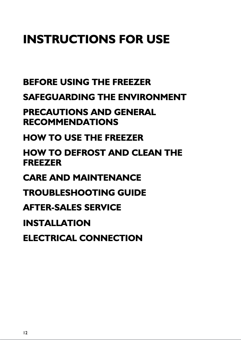 Page 1 de la notice Manuel utilisateur Bauknecht GKA 175