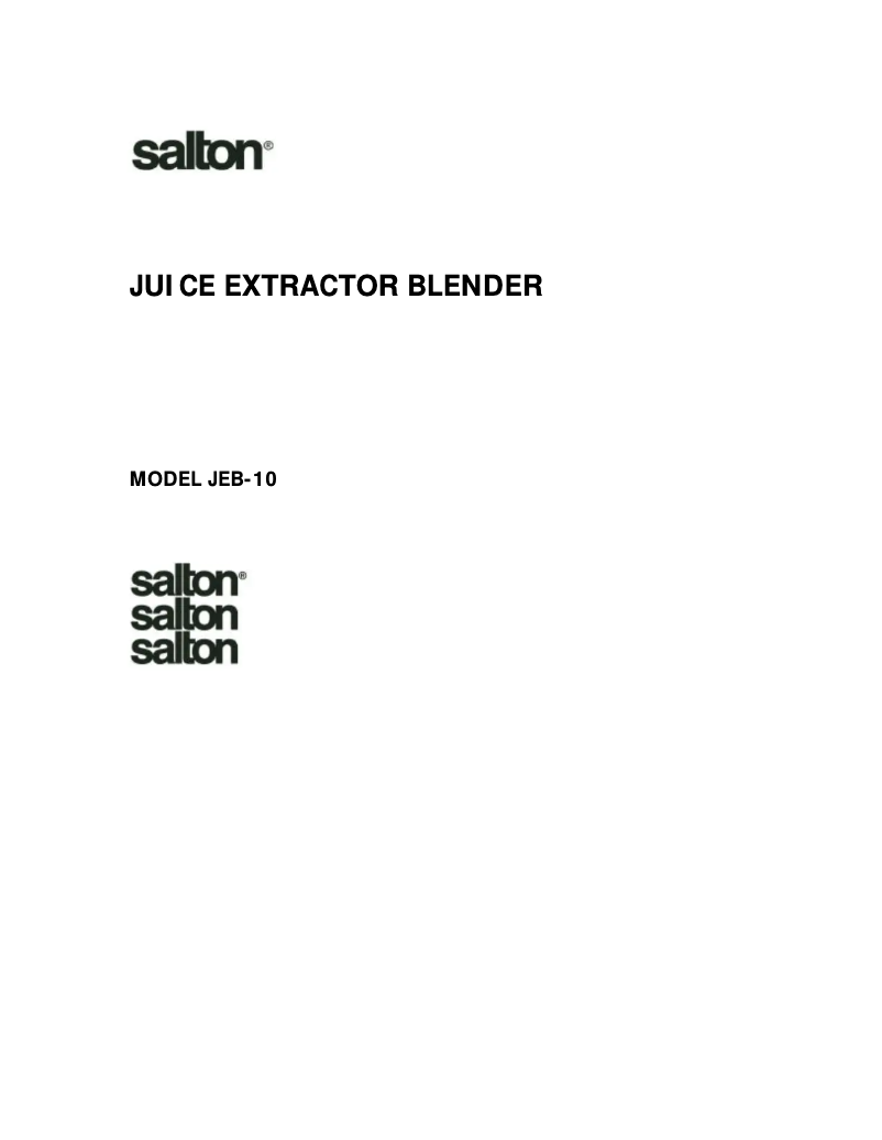 Página 1 del manual Manual de usuario Salton JEB-10