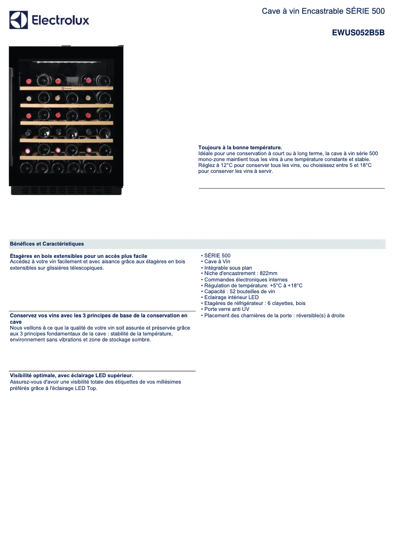 Image de la première page du manuel de l'appareil EWUS052B5B