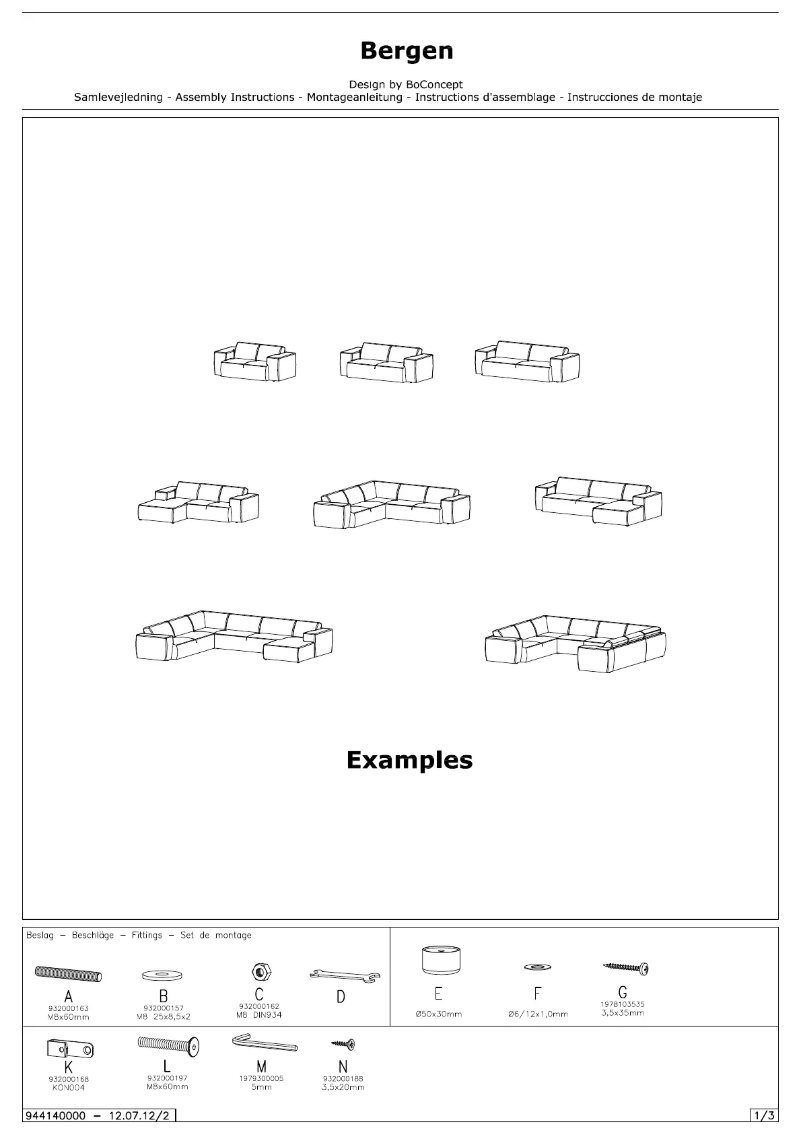 Image de la première page du manuel de l'appareil Bergen