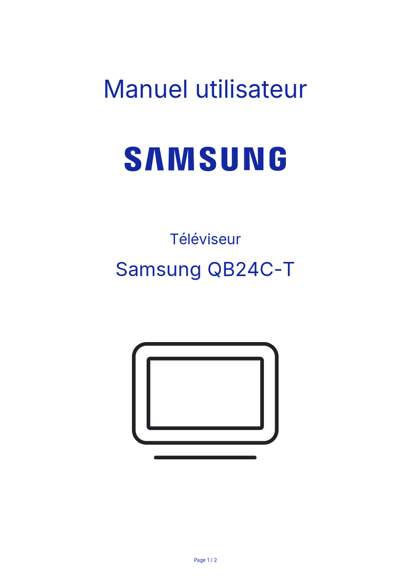 Page n°1 - Manuel utilisateur Samsung QB24C-T