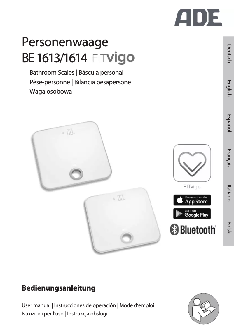 Page n°1 - Manuel utilisateur ADE FITvigo BE 1613