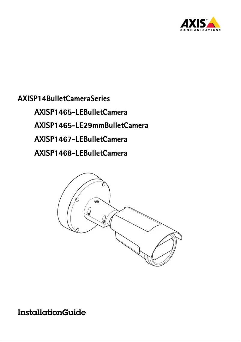 Page 1 de la notice Guide d'installation Axis P1467-LE