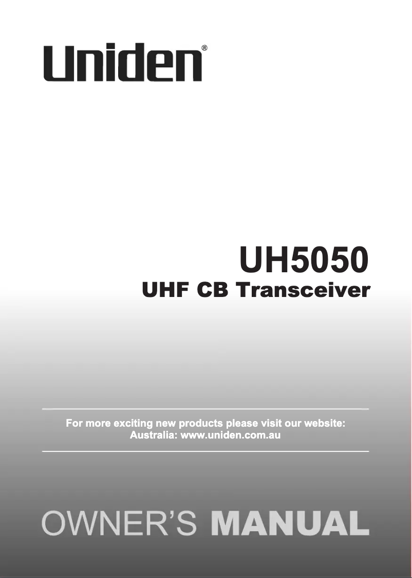 Image de la première page du manuel de l'appareil UH5050