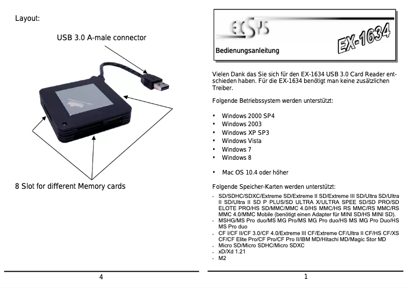 Página 1 del manual Manual de usuario EXSYS EX-1634