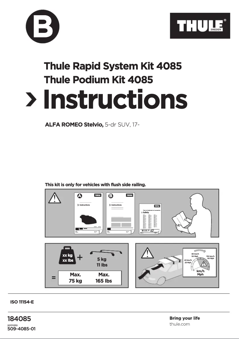 Page 1 de la notice Manuel utilisateur Thule Podium Kit 4085