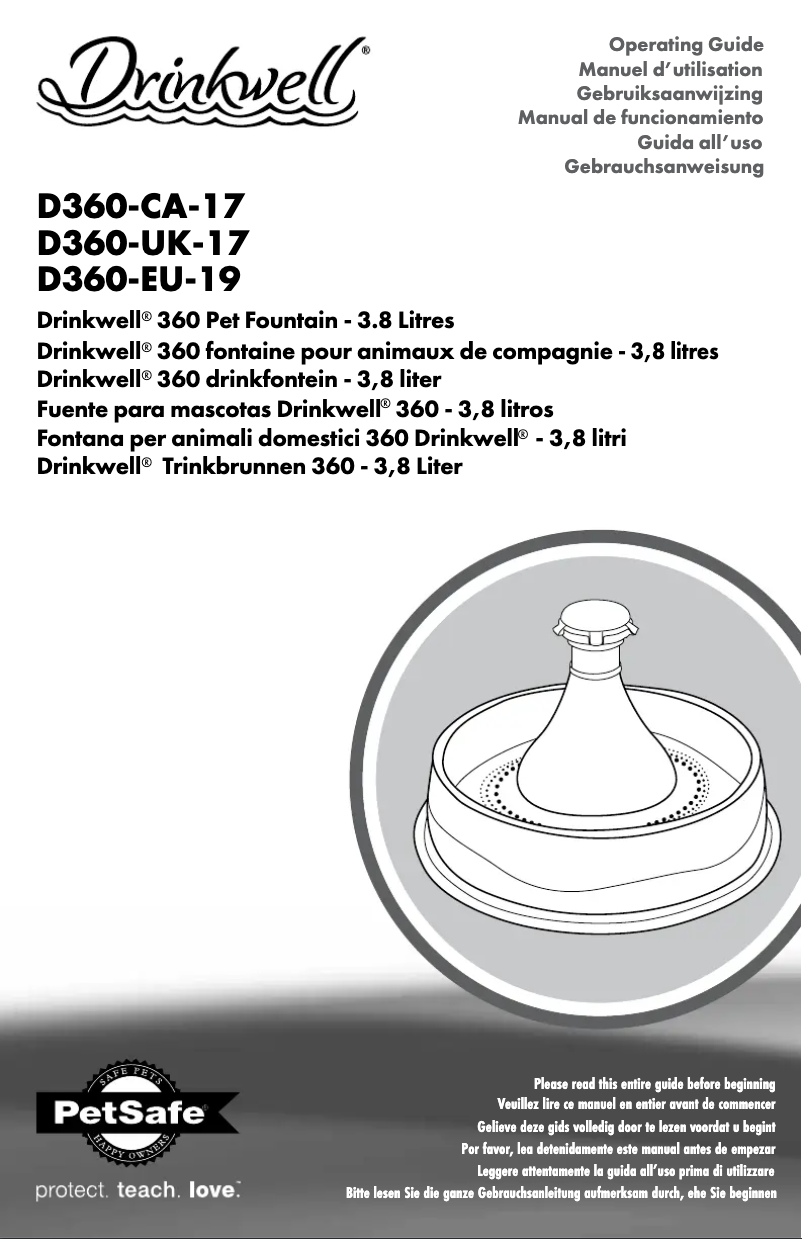 Page n°1 - Manuel utilisateur PetSafe Drinkwell D360-CA-17