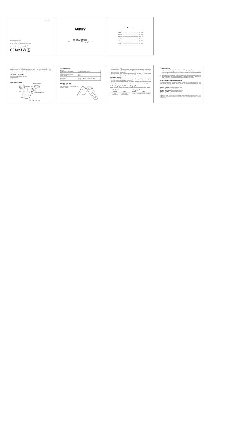 Page 1 de la notice Manuel utilisateur Aukey LC-C1