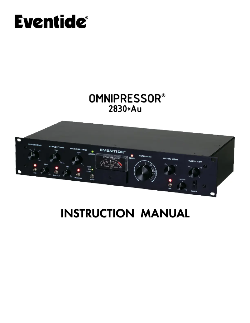 Page n°1 - Manuel utilisateur Eventide Omnipressor 2830Au