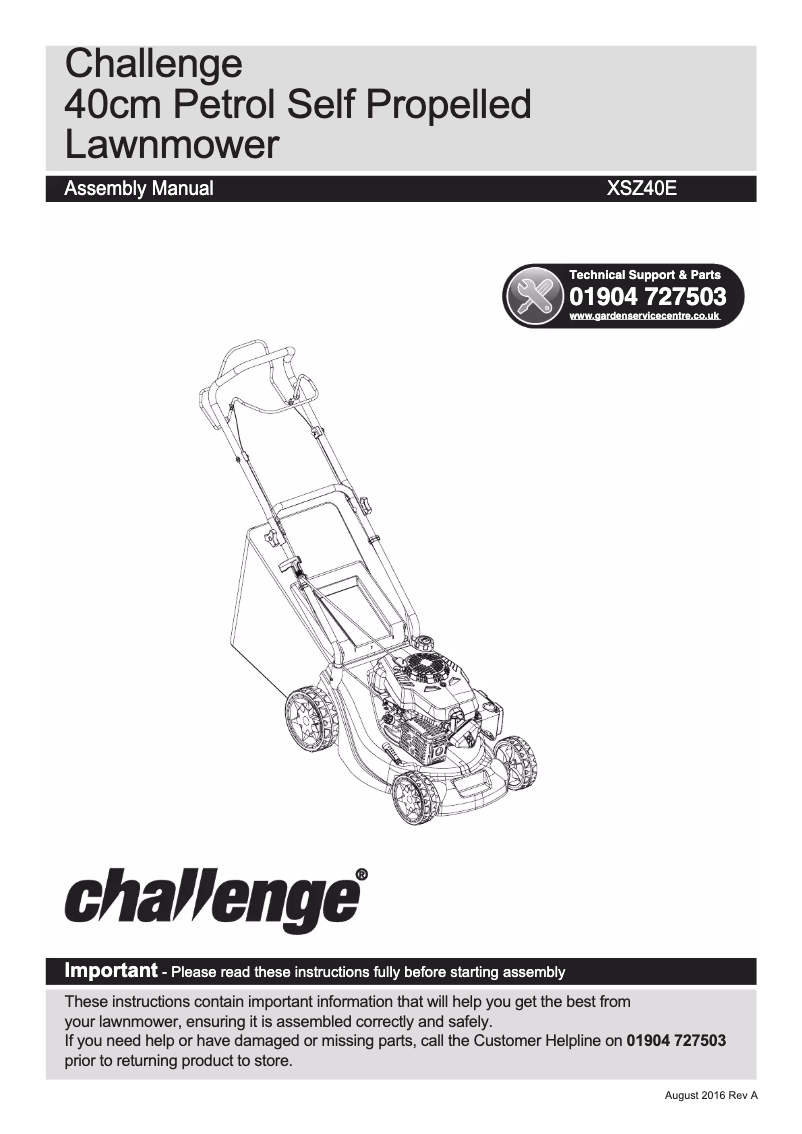 Page n°1 - Manuel utilisateur Challenge XSZ40E